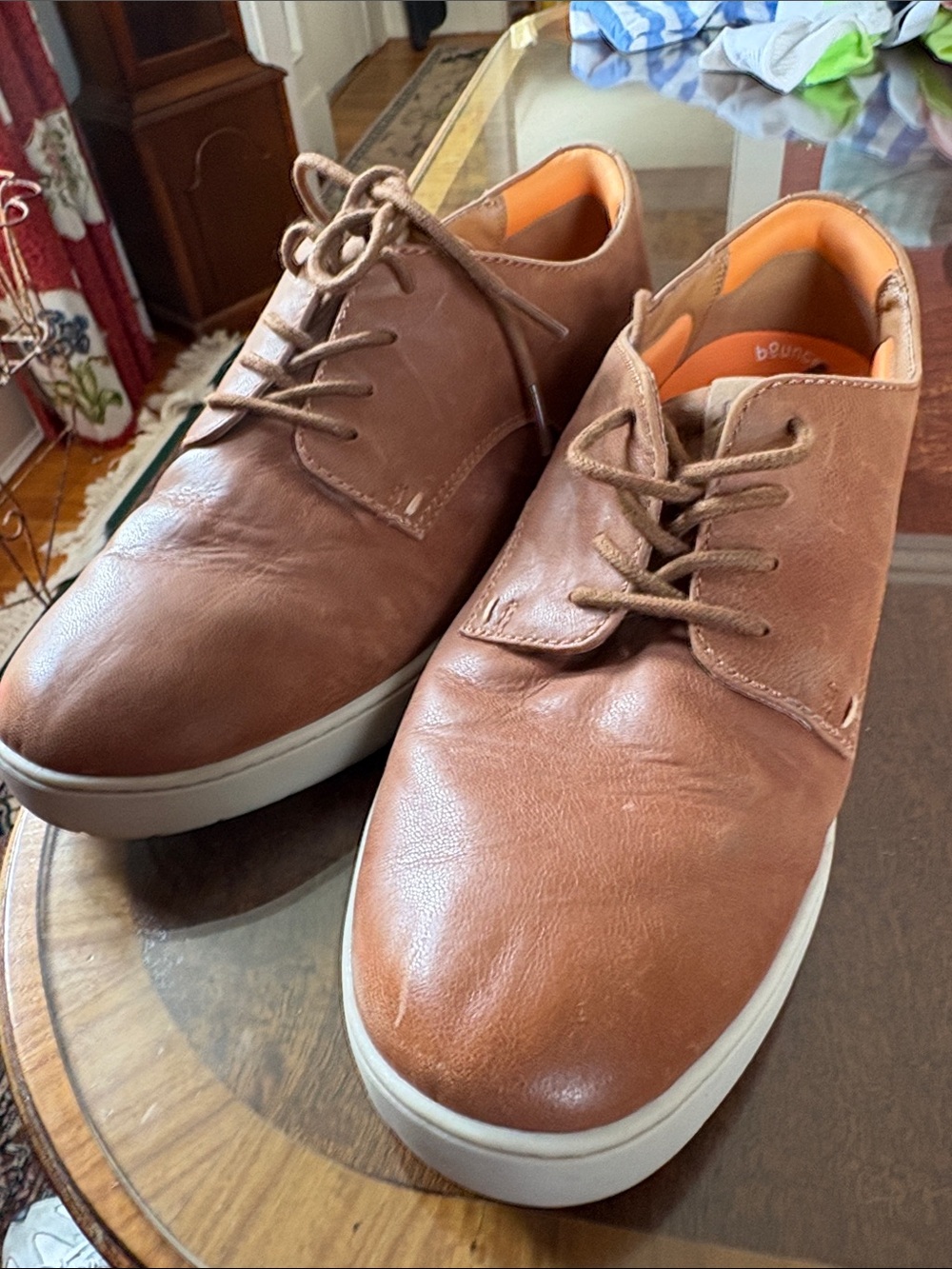 Hush Puppies Men's Tan Leather Derby with White Sole